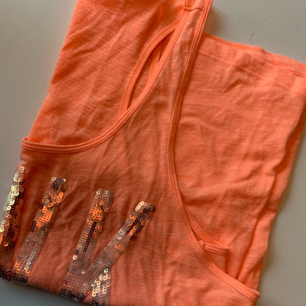 Victoria’s Secret PINK Fluorescent Orange Racer Back Tank Top - Picture 6 of 9